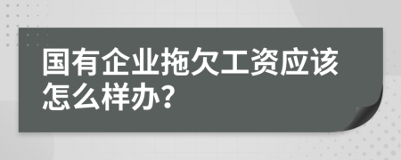 国有企业拖欠工资应该怎么样办？