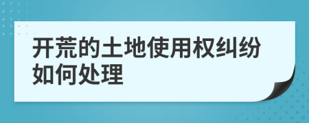 开荒的土地使用权纠纷如何处理