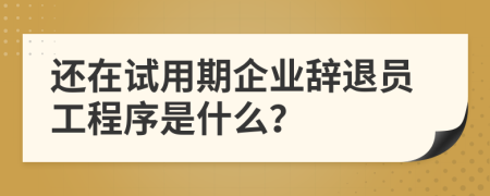 还在试用期企业辞退员工程序是什么？