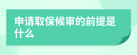 申请取保候审的前提是什么