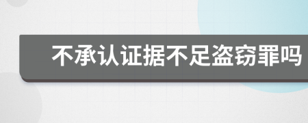 不承认证据不足盗窃罪吗