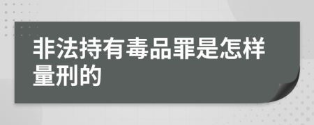 非法持有毒品罪是怎样量刑的