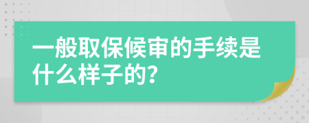 一般取保候审的手续是什么样子的？