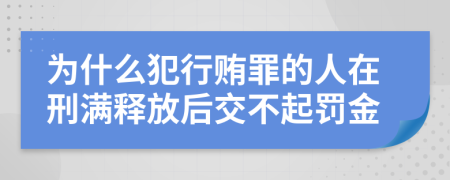 为什么犯行贿罪的人在刑满释放后交不起罚金