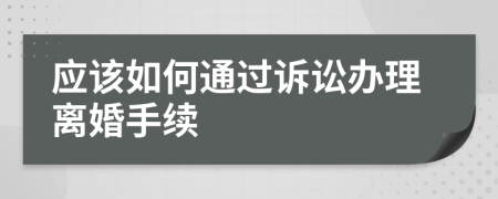 应该如何通过诉讼办理离婚手续