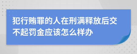 犯行贿罪的人在刑满释放后交不起罚金应该怎么样办