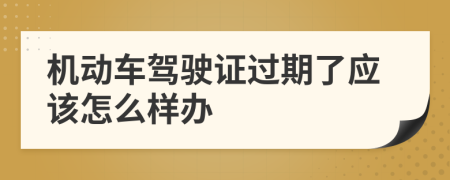 机动车驾驶证过期了应该怎么样办