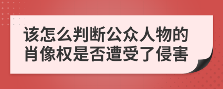 该怎么判断公众人物的肖像权是否遭受了侵害
