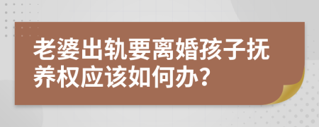 老婆出轨要离婚孩子抚养权应该如何办？