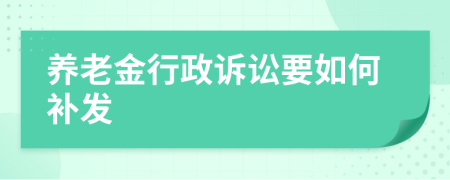 养老金行政诉讼要如何补发