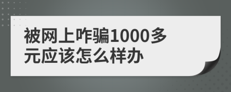 被网上咋骗1000多元应该怎么样办