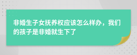 非婚生子女抚养权应该怎么样办，我们的孩子是非婚就生下了