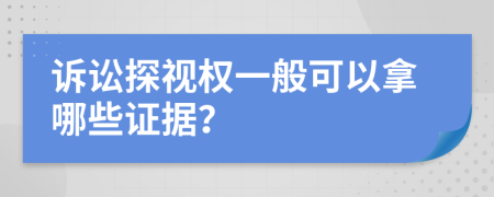 诉讼探视权一般可以拿哪些证据？