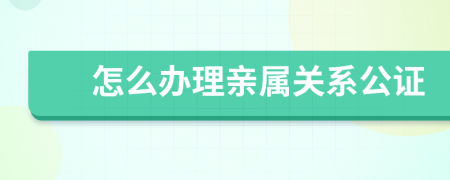 怎么办理亲属关系公证