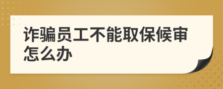 诈骗员工不能取保候审怎么办