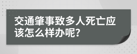 交通肇事致多人死亡应该怎么样办呢？