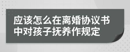 应该怎么在离婚协议书中对孩子抚养作规定