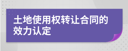 土地使用权转让合同的效力认定