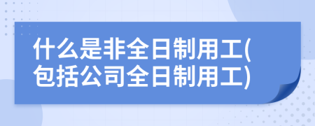 什么是非全日制用工(包括公司全日制用工)