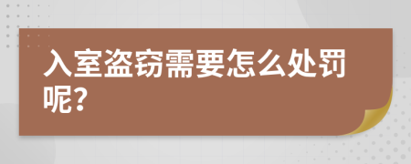 入室盗窃需要怎么处罚呢？