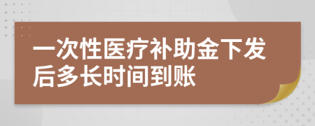 一次性医疗补助金下发后多长时间到账