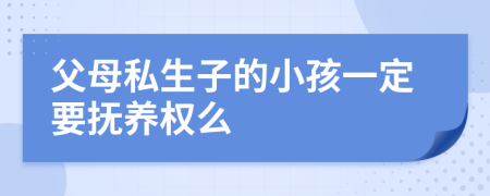 父母私生子的小孩一定要抚养权么