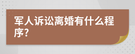 军人诉讼离婚有什么程序?