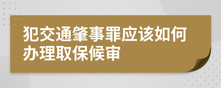 犯交通肇事罪应该如何办理取保候审