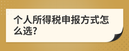 个人所得税申报方式怎么选?
