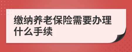 缴纳养老保险需要办理什么手续