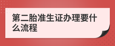 第二胎准生证办理要什么流程