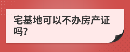 宅基地可以不办房产证吗？