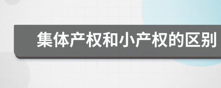 集体产权和小产权的区别