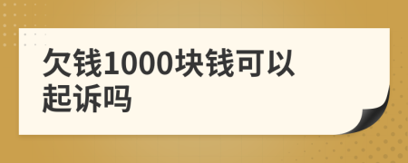 欠钱1000块钱可以起诉吗