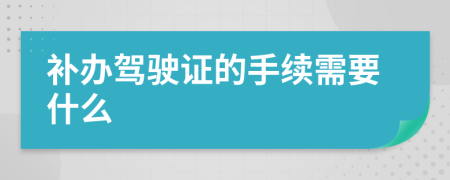 补办驾驶证的手续需要什么