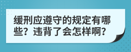 缓刑应遵守的规定有哪些？违背了会怎样啊？