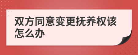 双方同意变更抚养权该怎么办