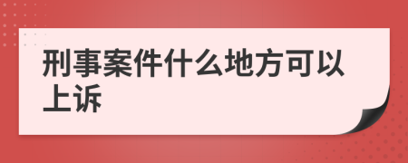 刑事案件什么地方可以上诉