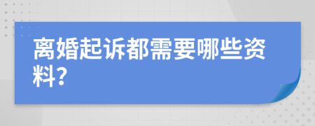 离婚起诉都需要哪些资料？