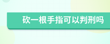 砍一根手指可以判刑吗