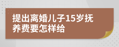 提出离婚儿子15岁抚养费要怎样给