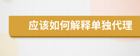 应该如何解释单独代理