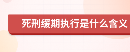 死刑缓期执行是什么含义