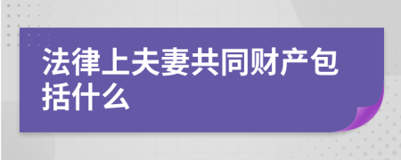 法律上夫妻共同财产包括什么