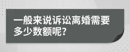 一般来说诉讼离婚需要多少数额呢？