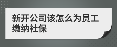 新开公司该怎么为员工缴纳社保