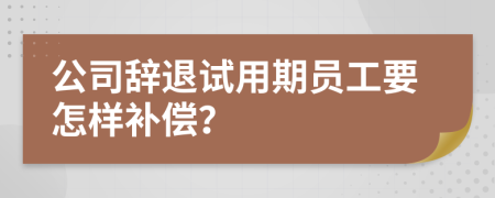 公司辞退试用期员工要怎样补偿？