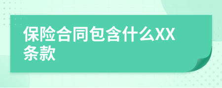 保险合同包含什么XX条款