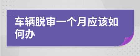 车辆脱审一个月应该如何办