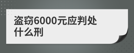 盗窃6000元应判处什么刑